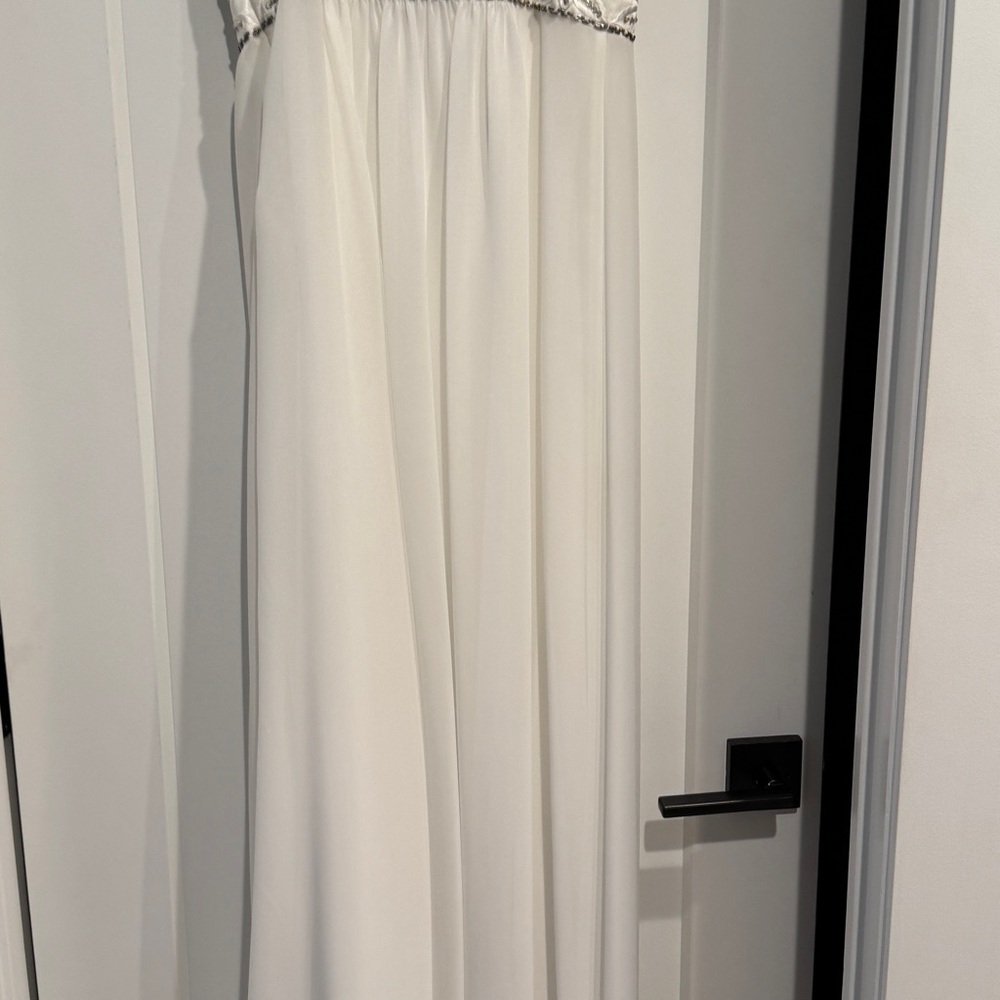 Sue Wong  Grecian White Beaded Elegant Evening Gown, Size XS - Picture 14 of 16